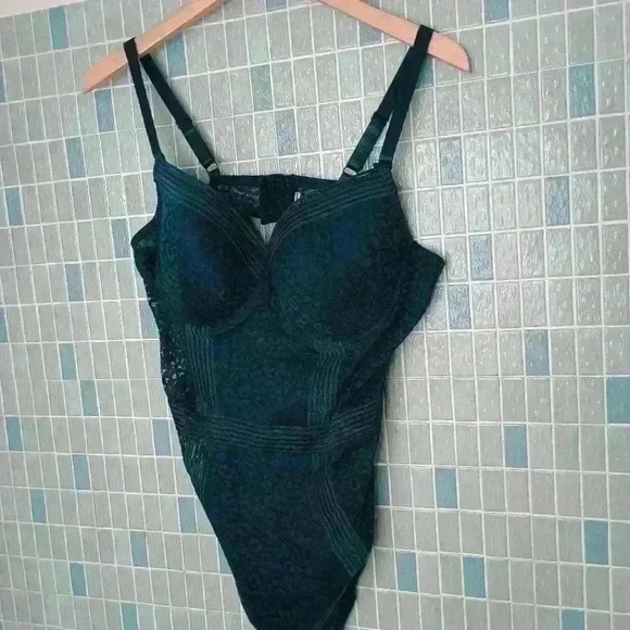 Push Up Bra Bodysuit Shape Wear Dark Green - Picture 3 of 14